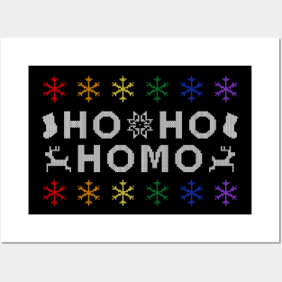 Ho Ho Homo Ugly Sweater (Rainbow) Posters and Art